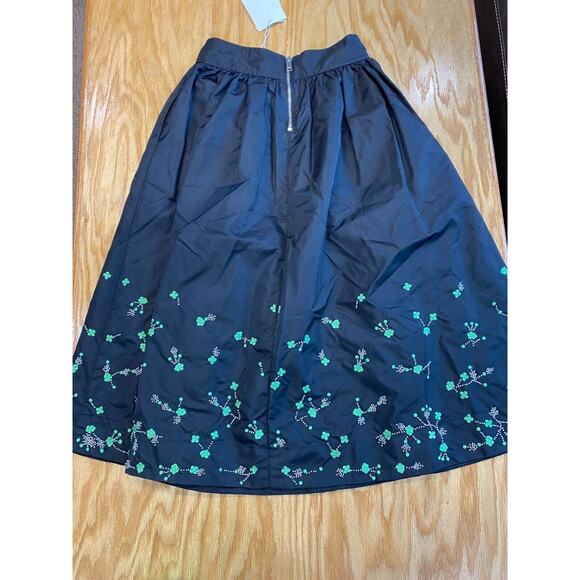 Ganni A Line Midi Skirt Womens 32 (X-small) Black Embellished $495 Retail B77 - Picture 7 of 11